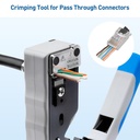 All-in-One Modular Ethernet Crimping Tool Cat 8 (Cat5 Cat6 Cat7 Cat8 Crimping Tool) for Shielded Pass-Through Connectors