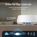 TP-Link 𝐃𝐞𝐜𝐨 BE23 Dual-Band BE3600 WiFi 7 Mesh Wi-Fi System | 4-Stream 3.6 Gbps, 160 Mhz | Covers up to 6,500 Sq.Ft | 2× 2.5G Ports Wired