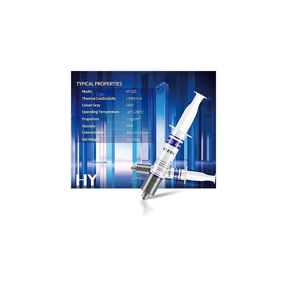 HY510100g 25g4 Thermal PasteHeatsink Paste Thermal Conductivity 193Wmk Carbon Based High Performance Thermal Compound CPU for All Coolers100 Gram