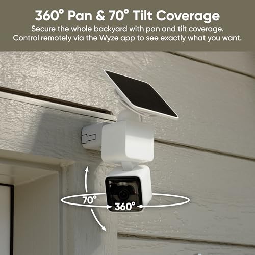 WYZE Solar Cam Pan (Flagship Model), AI Security Cameras Wireless Outdoor, Battery Powered Cameras for Home Security, 2K Crystal-Clear, Enhanced Color