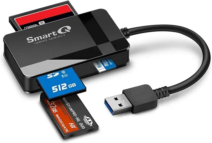 SmartQ USB3.0 Card Reader Supports SD, Micro SD, MS , CF Cards 