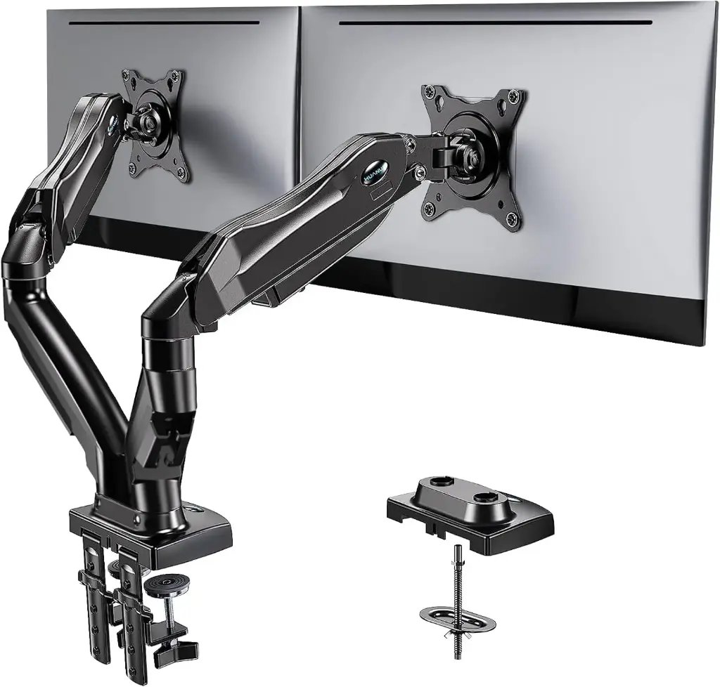 Huanuo Dual monitor Stand full adjustable W/Grommet Mounting