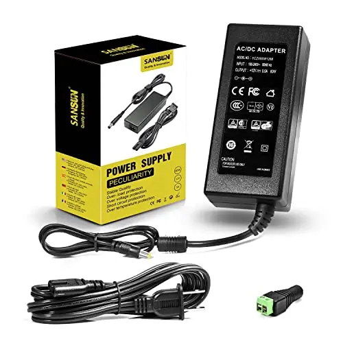 12V 5A Power Adapter AC 120V to DC12V 5.5X2.1mm Jack Conv, 12v led driver 60w adapter 