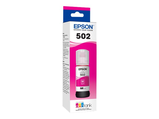 Epson 502 EcoTank Ink Ultra-high Capacity Magenta Bottle Works with ET-2750  ET-2850  ET-2980  ET-2988  ET-3750  ET-3760  ET-3850  ET-4850  and Other 