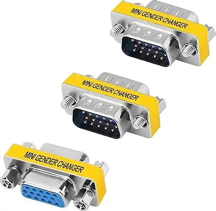 [ACC-007I] HD15 Pin Mini VGA Gender Changer Adapter , VGA female to male