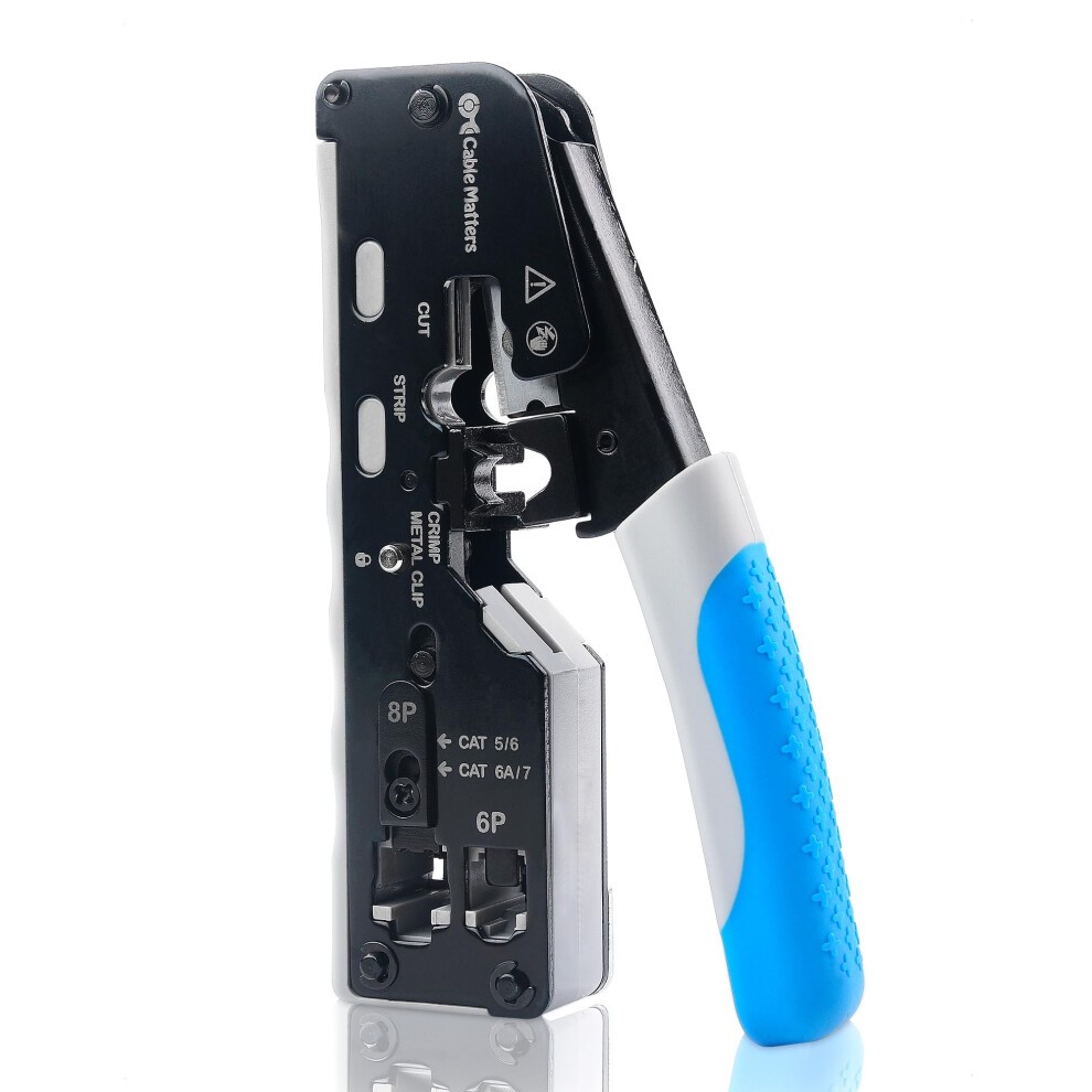 [NET-043] All-in-One Modular Ethernet Crimping Tool Cat 8 (Cat5 Cat6 Cat7 Cat8 Crimping Tool) for Shielded Pass-Through Connectors