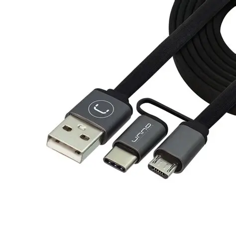 UNNO USB to USB-C en Micro USB 2in1 cable 3ft/1m