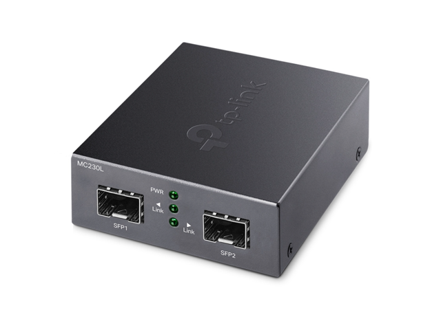 TP-Link - MC230L Gigabit SFP to SFP Fiber Converter - Single-mode, Multi-mode - Gigabit Ethernet - 1000Base-X - 2 X