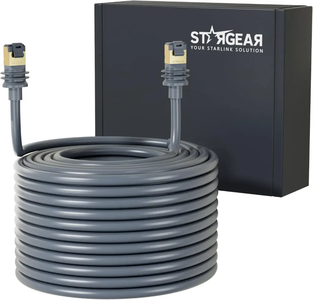 STARGEAR Starlink Cable Gen 3 15M/49FT, Starlink Gen 3 Cable for Starlink Standard V3/REV 4, 24AWG Extension Replacement Starlink Ethernet Cable Satellite Internet Kit Waterproof Outdoor