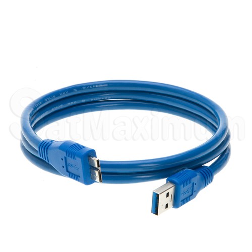 Cable: USB 3.0 A Male TO Micro B male blue 1Ft 24/28WG