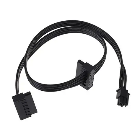 Cable : ATX Mini 4pin to Dual Sata 15pin Extension cable gor HHD/SSD/DVD