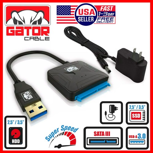 Cable: SATA to USB 3.0 III HDD/SSD with 12V/2A adapter