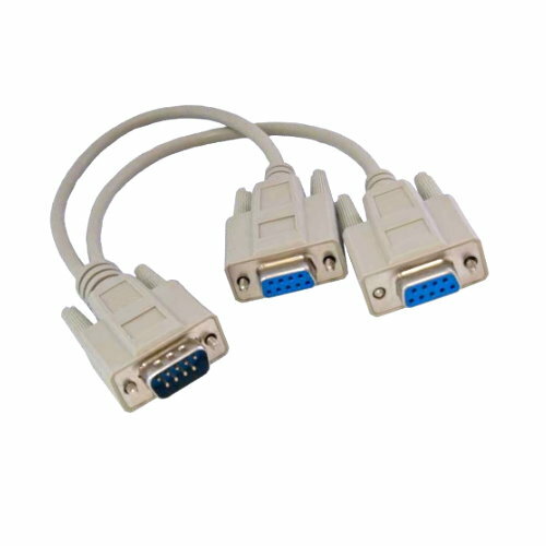 Cable:DB9 Male to 2 Female Rs232 Splitter Cable 12Inch