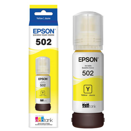 [CRT-ET502Y] Epson EcoTank 502 Ink Bottle  Yellow  FOR Epson ET-2700, 2750, 2760, 2850, 2980 , 2988, 3700 , 3710, 3750, 3760, 3830, 38448,3950, 3958, 4750, 4760, 4850, 4950, 4958, 15000, ST-2000, ST-C2100, 3000, 4000, ST-C4000