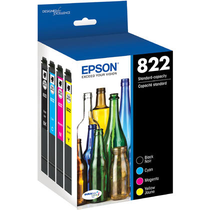 [CRT-ET822CP] Epson - T822 DURABrite Ultra Ink Standard Capacity Black & Color Cartridge Combo Pack (T822120-BCS) - Black/Cyan/Magenta/Yellow For WF-3820/3823/4820/4830/4833/4834