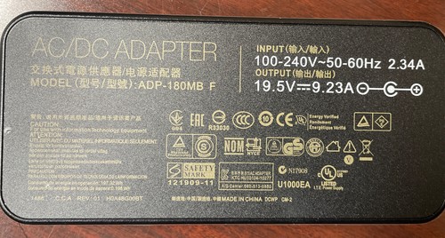 [CHAR-T18-UNIV] Charger:univ Gaming 19.5V 9.23A 180W T18 Acer,Asus,Dell,HP