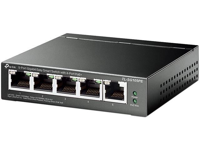 TP-Link 5 port Gigabit Easy Smart Switch Managed 4port POE+  TL-SG105PE