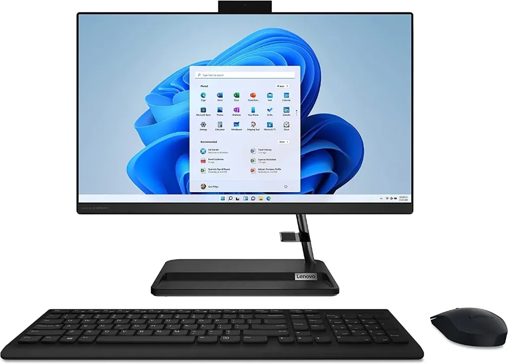 [SYS-LEN-7330U] PC Systeem lenovo Idea Centre All In One AMD Ryzen3 7330U 8GB DDR4-3200MHZ, 256GB SSD 24'' Windows11  inclusief keyboard & mouse