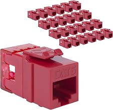 [NET-046A] Keystone jack Cat6 RED CMPLE RJ45 50st