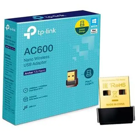TP Link AC600 Nano USB 2.0 WiFi Adapter Archer T2U