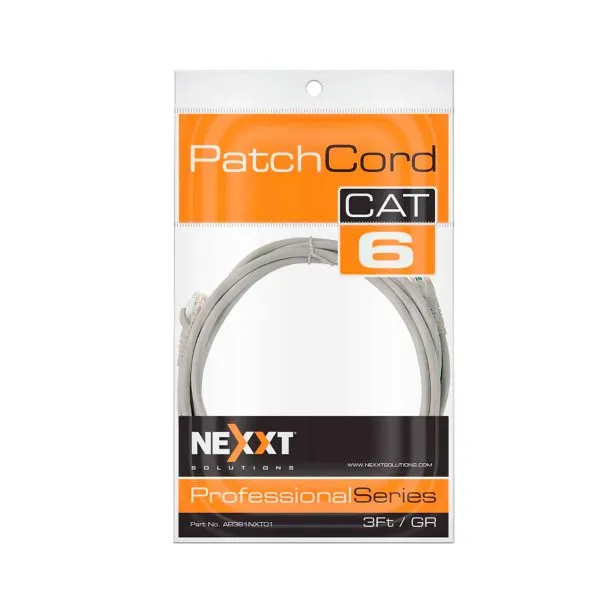 [AB361NXT01] Nexxt Patch Cord Cat6 3FT Grijs AB361NXT01