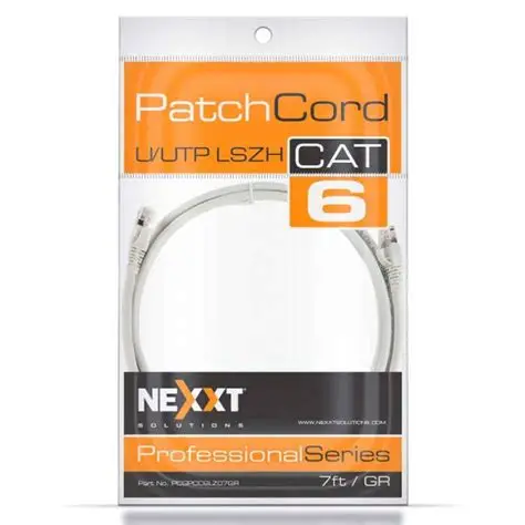 [AB361NXT12] Nexxt Patch Cord Cat6 7FT Grijs AB361NXT12
