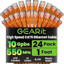 [NET-011K02] Netwerk Ethernet Patch Cable 0.5FT Cat6 orange
