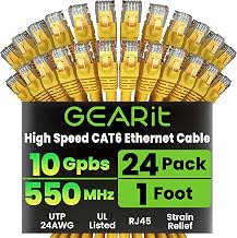 [NET-011KB] Netwerk Ethernet Patch Cable 1FT Cat5e Yellow