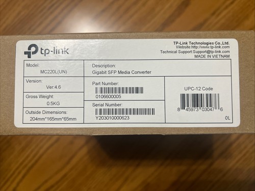 Gigabit Ethernet Media Converter SFP Slot TP-Link S+M