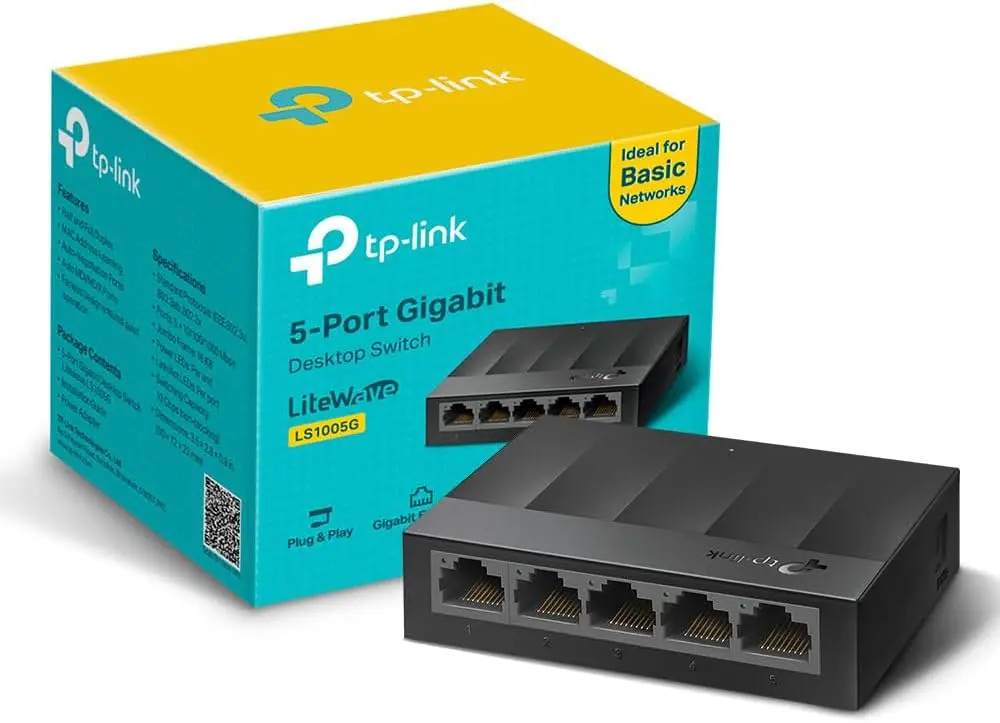 [NET-SW002] Tp-link Litewave 5 Port Gigabit Ethernet Switch  Unmanaged (SL1005G)