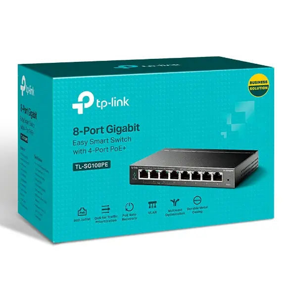 TP-Link 8port Gigabit Poe Switch  Easy Smart Managed/ 4Poe+ TL-SG108PE V3