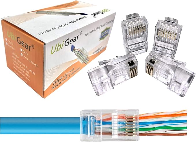 [NET-010I] Ubigear Shielded RJ45 Cat6 PassTrough Connectors