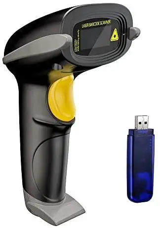 Nadamoo Wireless Barcode Scanner 328 feet USB Cordless Bur3003