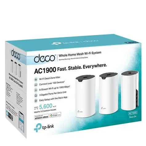TP-Link Deco S4 Mesh AC1900 Wifi systeem up to 5500sq ft 3pack