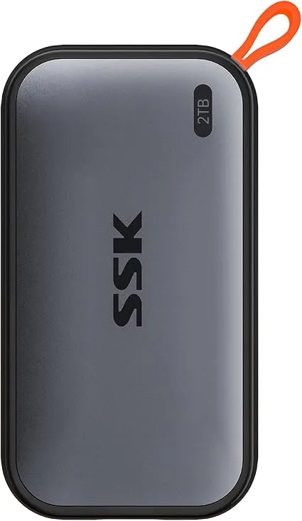 [SSD-2TB-SSK] SSK External Solid State Drive 2TB , up to 1050MB/s USB-C , 1x USB-C Male to USB-C male cable en 1x USB 3.2 Male to USB-C male