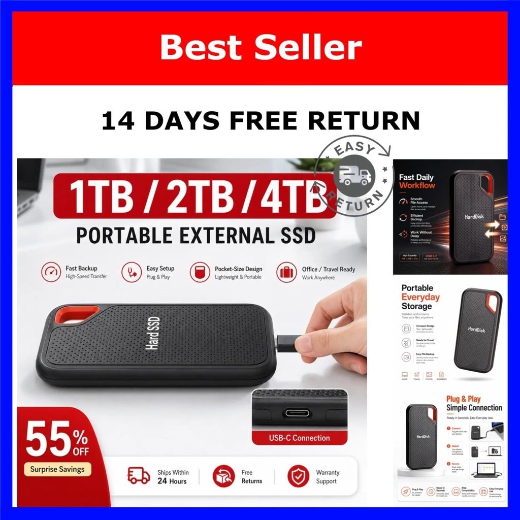 [SSD-1TB-CEX8] Crucial X8 1TB Portable SSD - Up to 1050MB/s - PC and Mac - USB 3.2 External Solid State Drive - CT1000X8SSD9