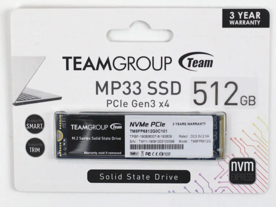 [SSD-512-MP33] Solid State Drive 512GB MP33 M.2 NVMe PCIe Teamgroup