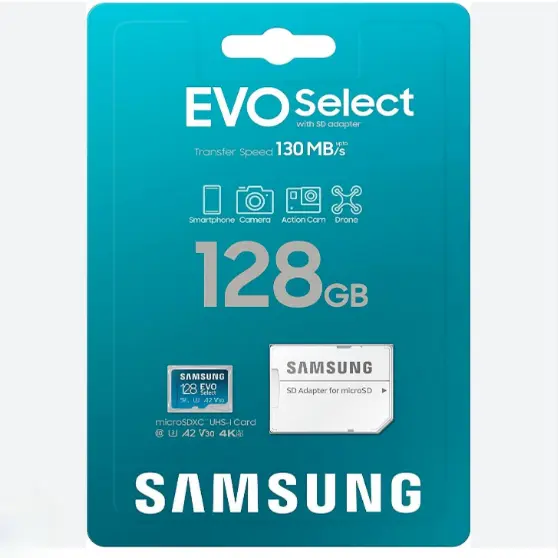 Samsung Evo 128GB Micro SD Card with SD Adapter