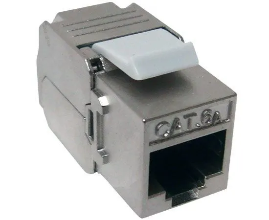 Tecmojo CAT6A Shielded Keystone Jack 10Gbps , 180degree punch down RJ45 KEYSTONE JACK