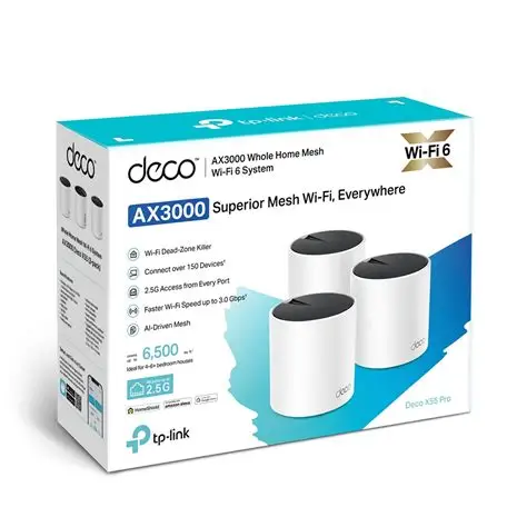 TP-Link Deco X55 Pro AX3000 Wifi6 Mesh up to 6500sq ft / 150 devices
