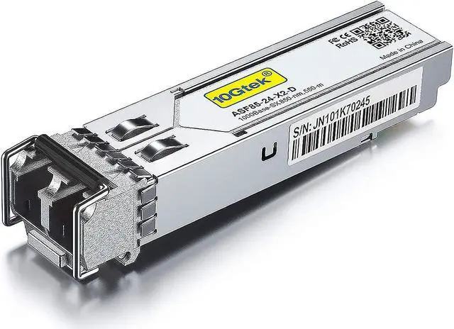 [ACC-042L] 10Gtek Gigabit Multimode SFP 1000Base-SX LC Fiber Transceiver, 850nm MMF, up to 550m, for Cisco GLC-SX-MMD/SFP-GE-S, Meraki MA-SFP-1GB-SX, Ubiquiti UniFi UF-MM-1G, TP-Link TL-SM311LM  (ASF85-24-X2-D)