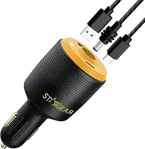 Starlink Mini 3-in-1 Car Adapter, 12V to 30V DC Step Up Converter with Dual USB Ports, 60W Car Cigarette Lighter Adapter for Starlink Mini, Supports 16AWG 50M Cable