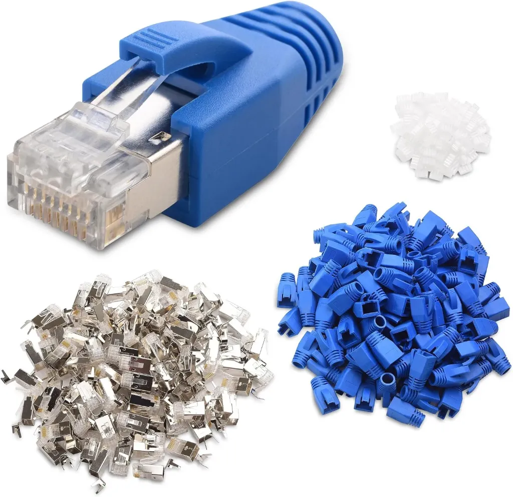 [NET-010NO] Cable Matters 50-Pack RJ45 Shielded Modular Plugs with Strain Relief Boots