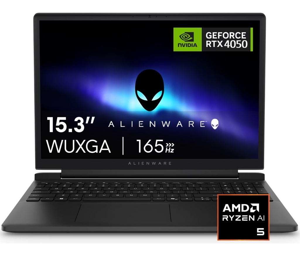 Laptop Dell Alienware A15265-5263BLK 15.3" WUXGA 165Hz Gaming Laptop AMD Ryzen 5 220 RTX 4050 6144MB 16GB Memory 512GB SSD Storage